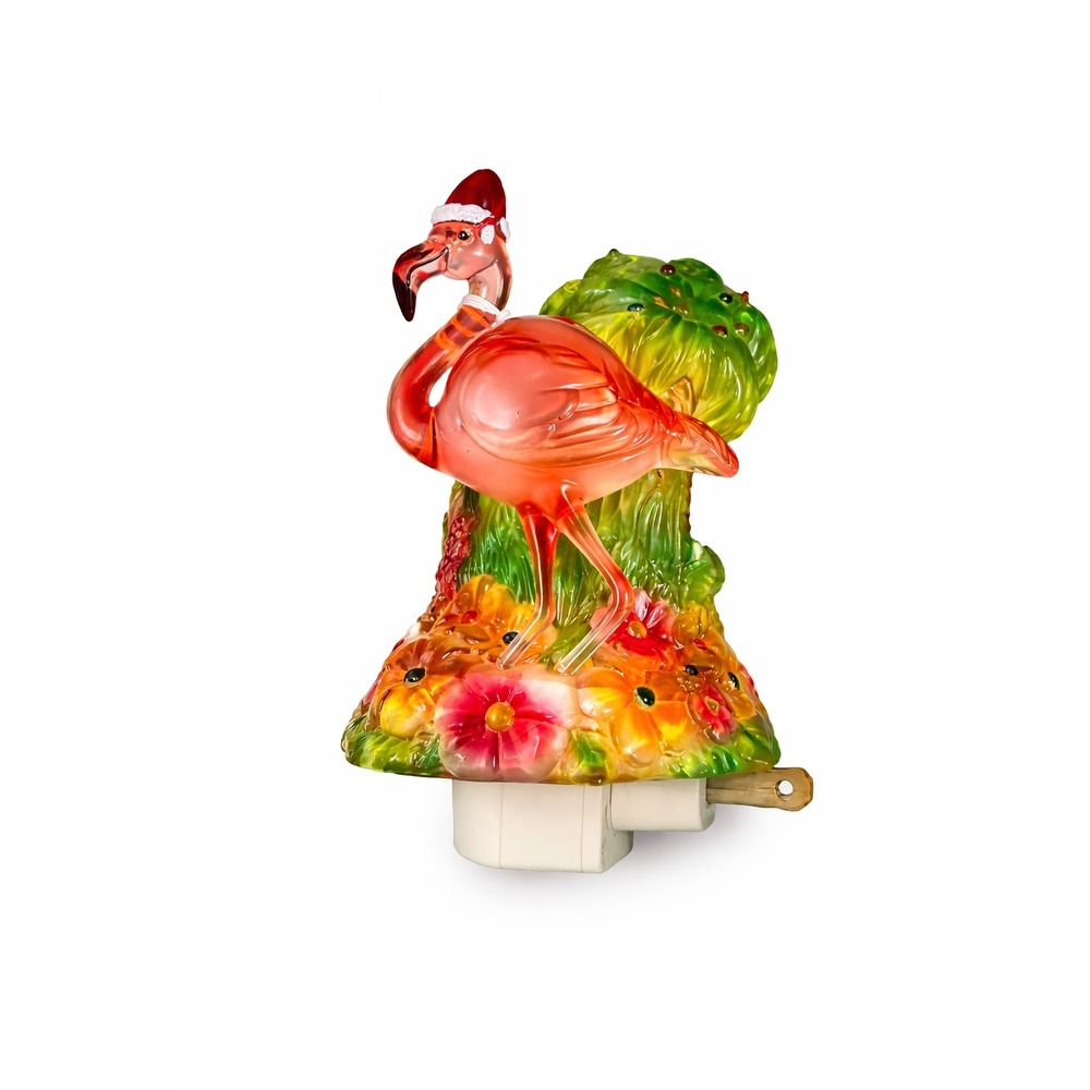 Flamingo Acrylic Night Light Christmas Tropical Decor Plug In w Box